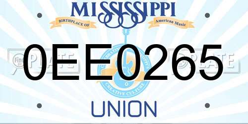 0EE0265 Mississippi License Plate