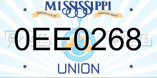 0EE0268 Mississippi License Plate