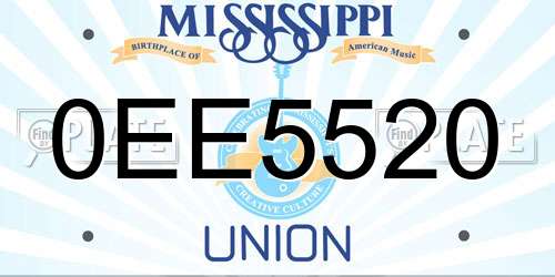 0EE5520 Mississippi License Plate
