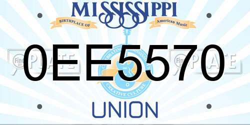 0EE5570 Mississippi License Plate