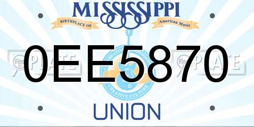 0EE5870 Mississippi License Plate