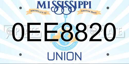0EE8820 Mississippi License Plate