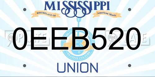 0EEB520 Mississippi License Plate