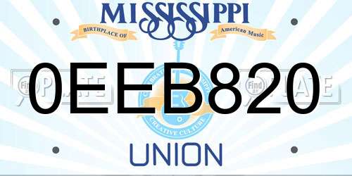 0EEB820 Mississippi License Plate