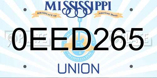 0EED265 Mississippi License Plate