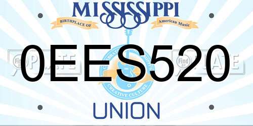 0EES520 Mississippi License Plate