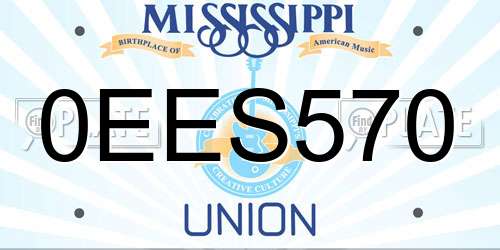 0EES570 Mississippi License Plate
