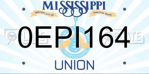 0EPI164 Mississippi License Plate