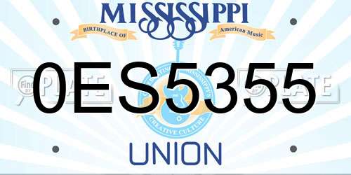 0ES5355 Mississippi License Plate