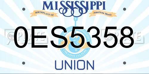 0ES5358 Mississippi License Plate