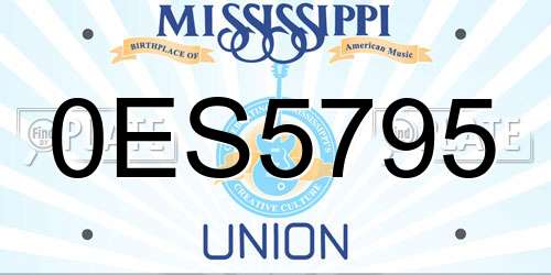 0ES5795 Mississippi License Plate