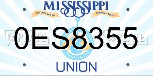 0ES8355 Mississippi License Plate