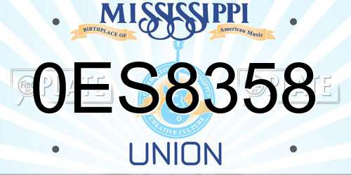 0ES8358 Mississippi License Plate
