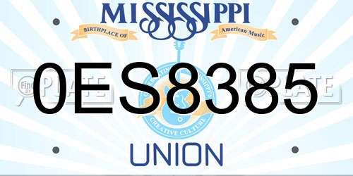 0ES8385 Mississippi License Plate