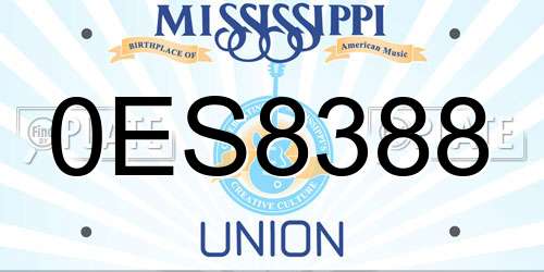 0ES8388 Mississippi License Plate