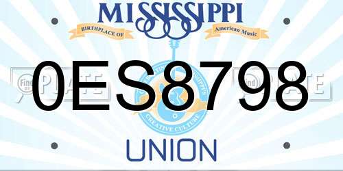 0ES8798 Mississippi License Plate