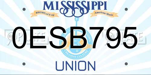 0ESB795 Mississippi License Plate