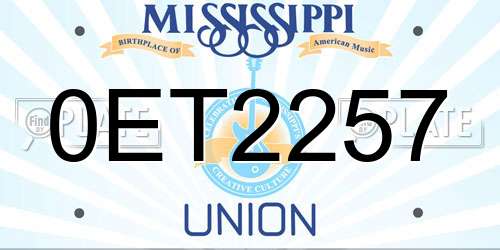 0ET2257 Mississippi License Plate