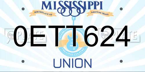 0ETT624 Mississippi License Plate