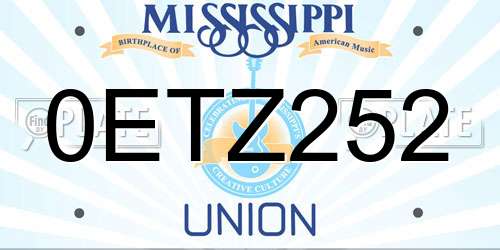 0ETZ252 Mississippi License Plate