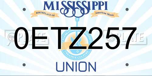 0ETZ257 Mississippi License Plate