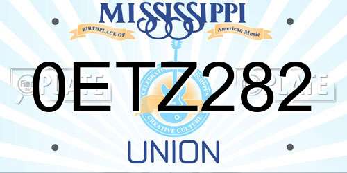 0ETZ282 Mississippi License Plate