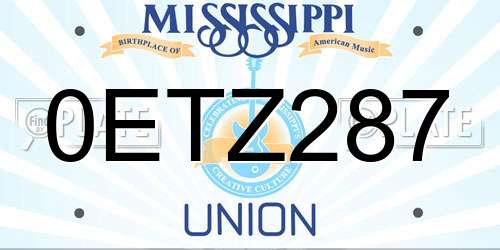0ETZ287 Mississippi License Plate