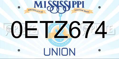 0ETZ674 Mississippi License Plate