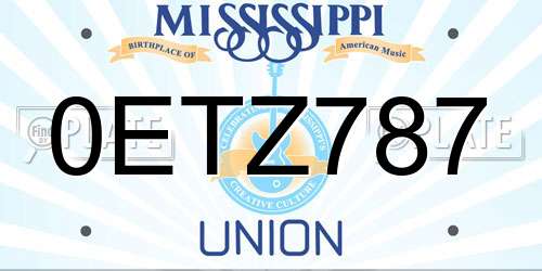 0ETZ787 Mississippi License Plate