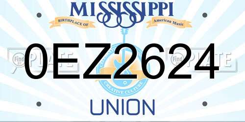0EZ2624 Mississippi License Plate