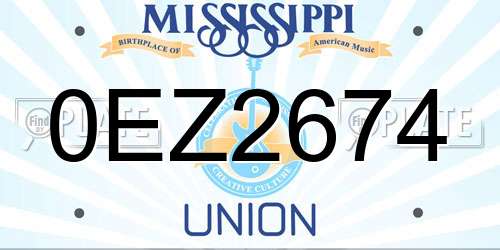 0EZ2674 Mississippi License Plate
