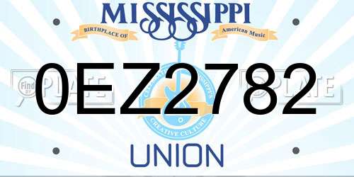 0EZ2782 Mississippi License Plate