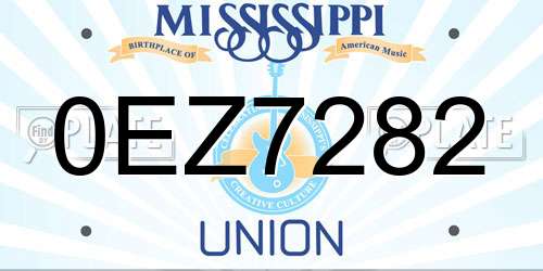 0EZ7282 Mississippi License Plate