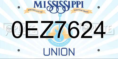 0EZ7624 Mississippi License Plate