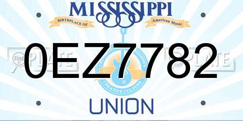 0EZ7782 Mississippi License Plate