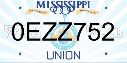 0EZZ752 Mississippi License Plate