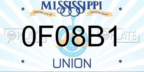 0F08B1 Mississippi License Plate