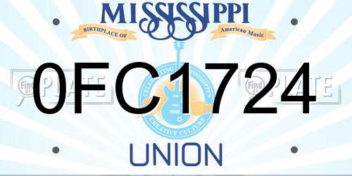 0FC1724 Mississippi License Plate