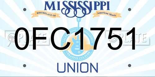 0FC1751 Mississippi License Plate