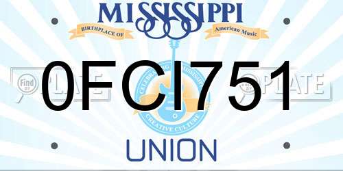 0FCI751 Mississippi License Plate