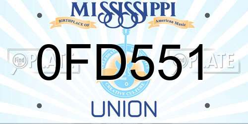 0FD551 Mississippi License Plate