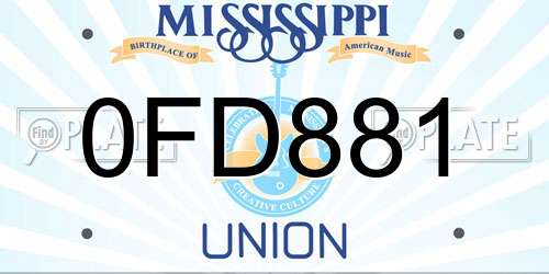 0FD881 Mississippi License Plate