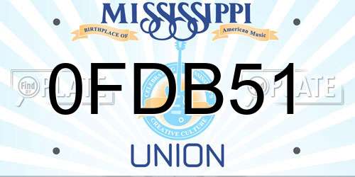 0FDB51 Mississippi License Plate
