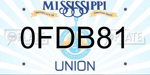 0FDB81 Mississippi License Plate
