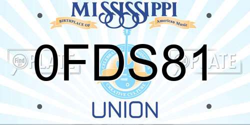 0FDS81 Mississippi License Plate