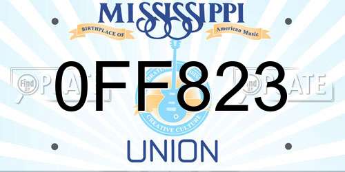 0FF823 Mississippi License Plate