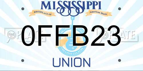 0FFB23 Mississippi License Plate