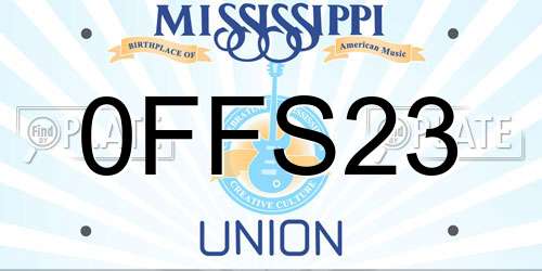 0FFS23 Mississippi License Plate
