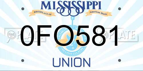 0FO581 Mississippi License Plate