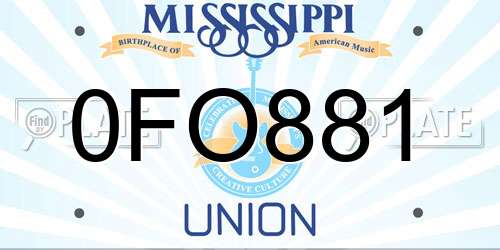 0FO881 Mississippi License Plate
